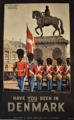 Original 1934 Have You Been in Denmark Travel Poster - The Royal Castle, Amalienborg - great image!