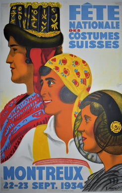 Original 1934 Swiss Costume Festival, Montreux