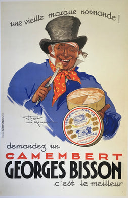 Original 1937 French Art Deco Poster, Camembert Georges Bisson