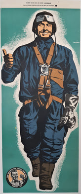 Original 1944 Canadian Fighter Pilot Poster for War Savings Stamps