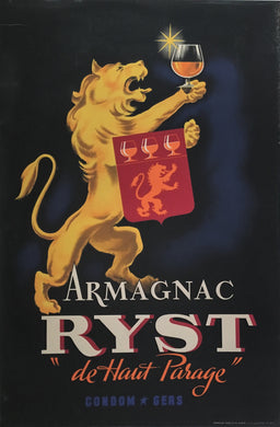 Original 1946 French Advertising Poster for Armagnac Ryst