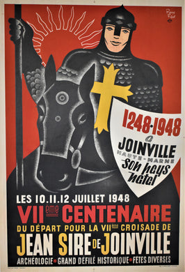 Original 1948 Celebration Poster for the 700th Anniversary of the 7th Holy Crusade