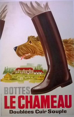Original 1950s Le Chameau Boot Poster