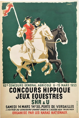 Original 1953 French Equestrian Poster