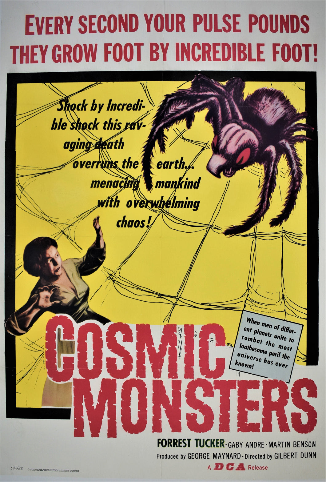 Original 1958 sci-fi Horror Film Classic Cosmic Monsters Poster