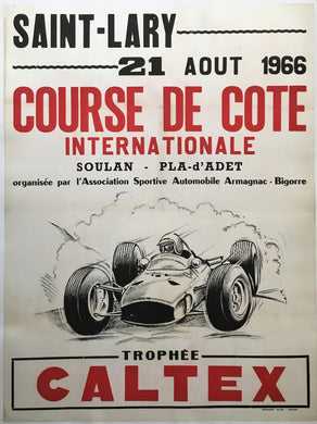 Original 1966 Caltex Trophy Formula 1 Racecar Poster Grand Prix