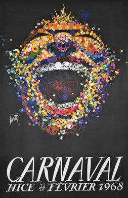 Original 1968 French Nice Carnaval Poster