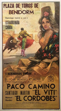 Original 1970 Spanish Plaza de Toros Bullfighting Poster