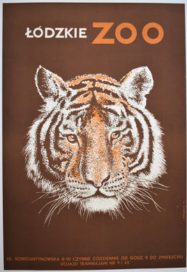 Original 1971 Polish Zoo Lithographic Poster