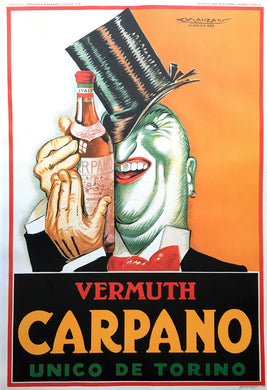 Original 1972 Italian Vermuth Carpano Poster by Mauzan