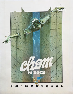 Original 1981 CHOM FM 98 Rock Montreal Advertising Poster