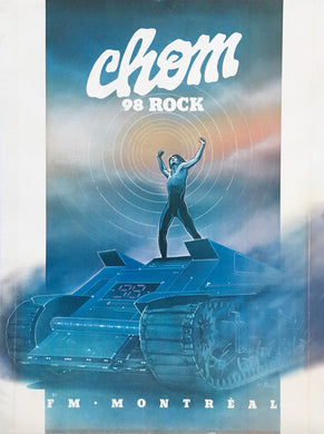 Original 1982 CHOM FM 98 Rock Montreal Advertising Poster