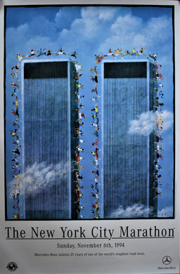 Original 1994 New York City Marathon Poster - Twin Towers