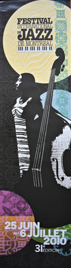 Original 2010 Montreal Jazz Festival Vertical Banner Poster