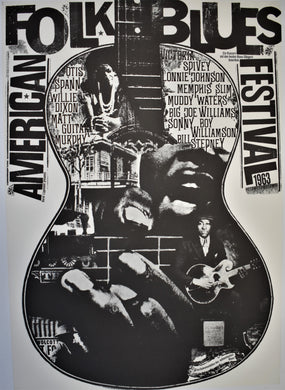 Original American Folks Blues Festival Poster 1963