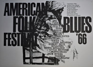 Original American Folks Blues Festival Poster 1966 Kieser