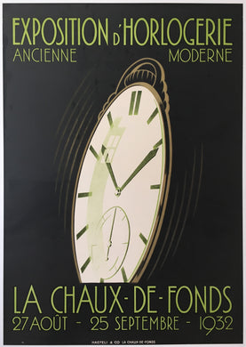 Original Art Deco 1932 Clock Exposition Poster