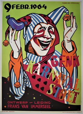 Original Belgian Carnival Poster, 1964.