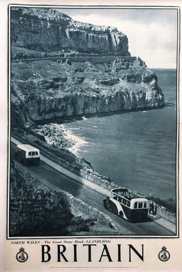 Original British Travel Poster for North Wales, The Great Orme Head, Llandudno - ca1930s