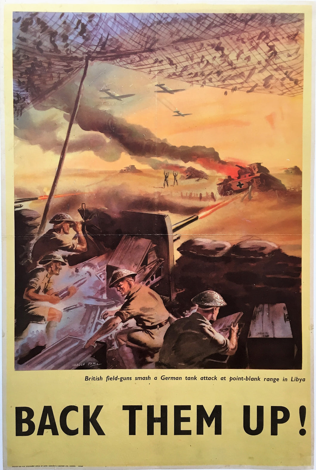 Original British WW2 “Back Them Up” Poster