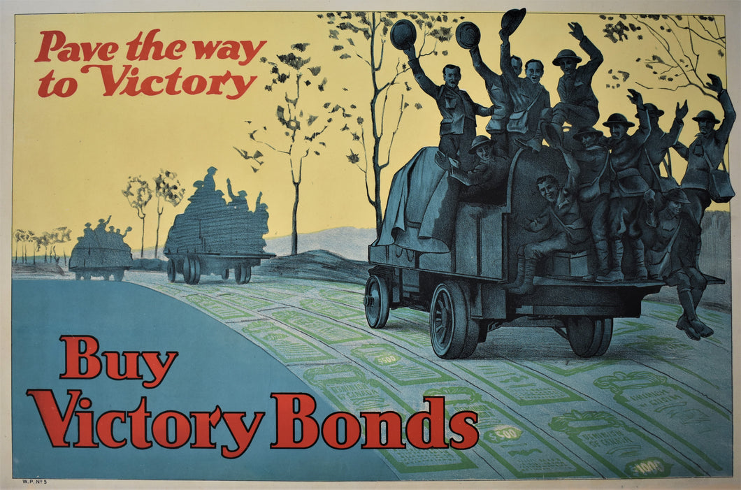 Original Canadian 1918 First World War Victory Bond Poster Great War