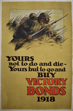 Original Canadian 1918 Great War Victory Bond Poster WWI, WW1