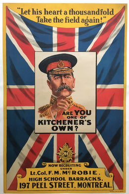 Original Canadian First World War Lord Kitchener Recruiting Poster for the 244th Battalion - 1916 Great War Lithograph