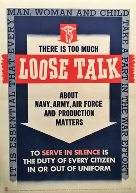 Original Canadian WWII Loose Talk Poster