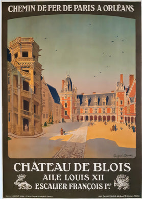 Original Chateau de Blois Railway Lithograph Poster by Constant Duval
