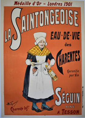 Original French 1900s Poster for La Saintongeoise Wine