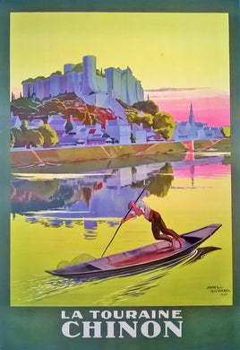 Original French 1926 La Touraine Chinon Travel Poster