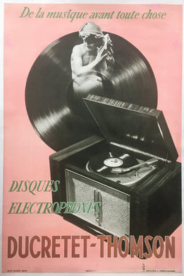 Original French 1940s Vinyl Record Poster.