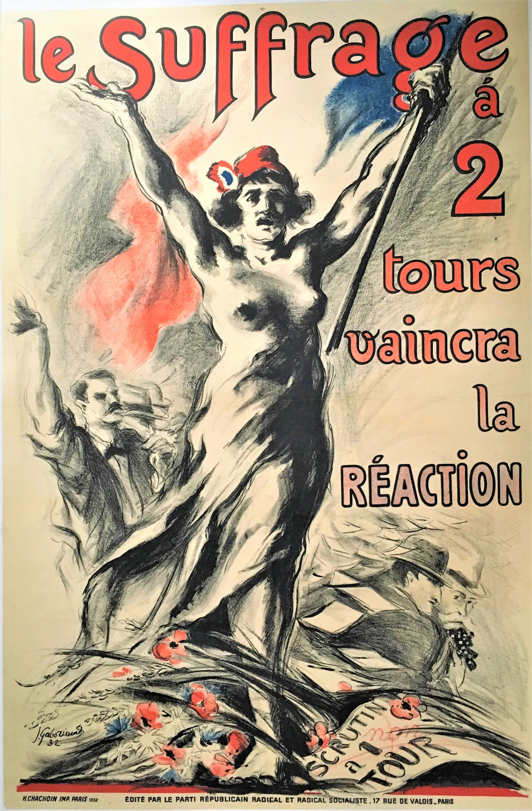 Original French Poster for the Right to Vote Suffrage Movement