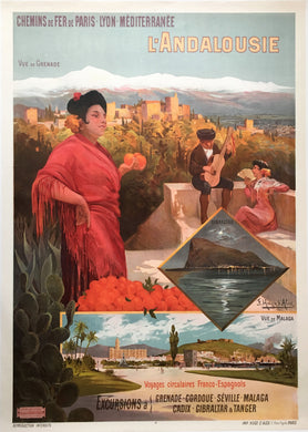 Original French Railway Poster ca1890s L'Andalousie
