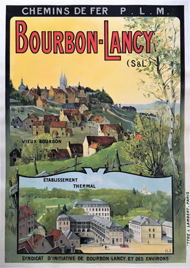 Original French Railway Travel Poster Bourbon-Lancy ca1900