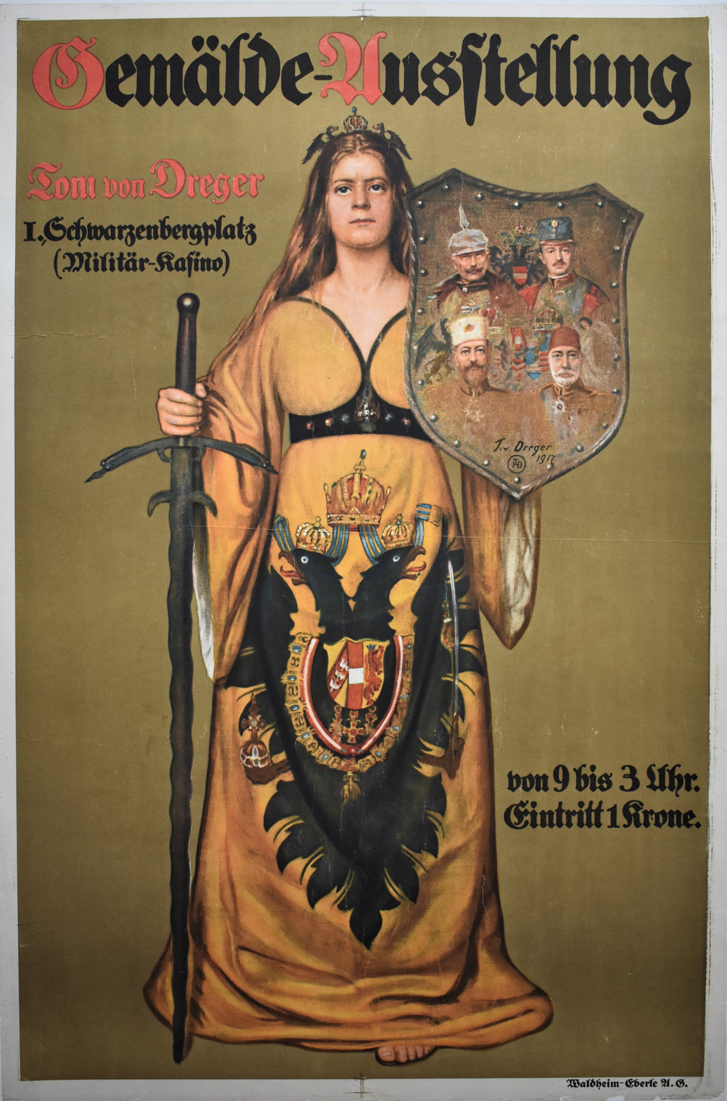 Original German 1917 First World War Poster