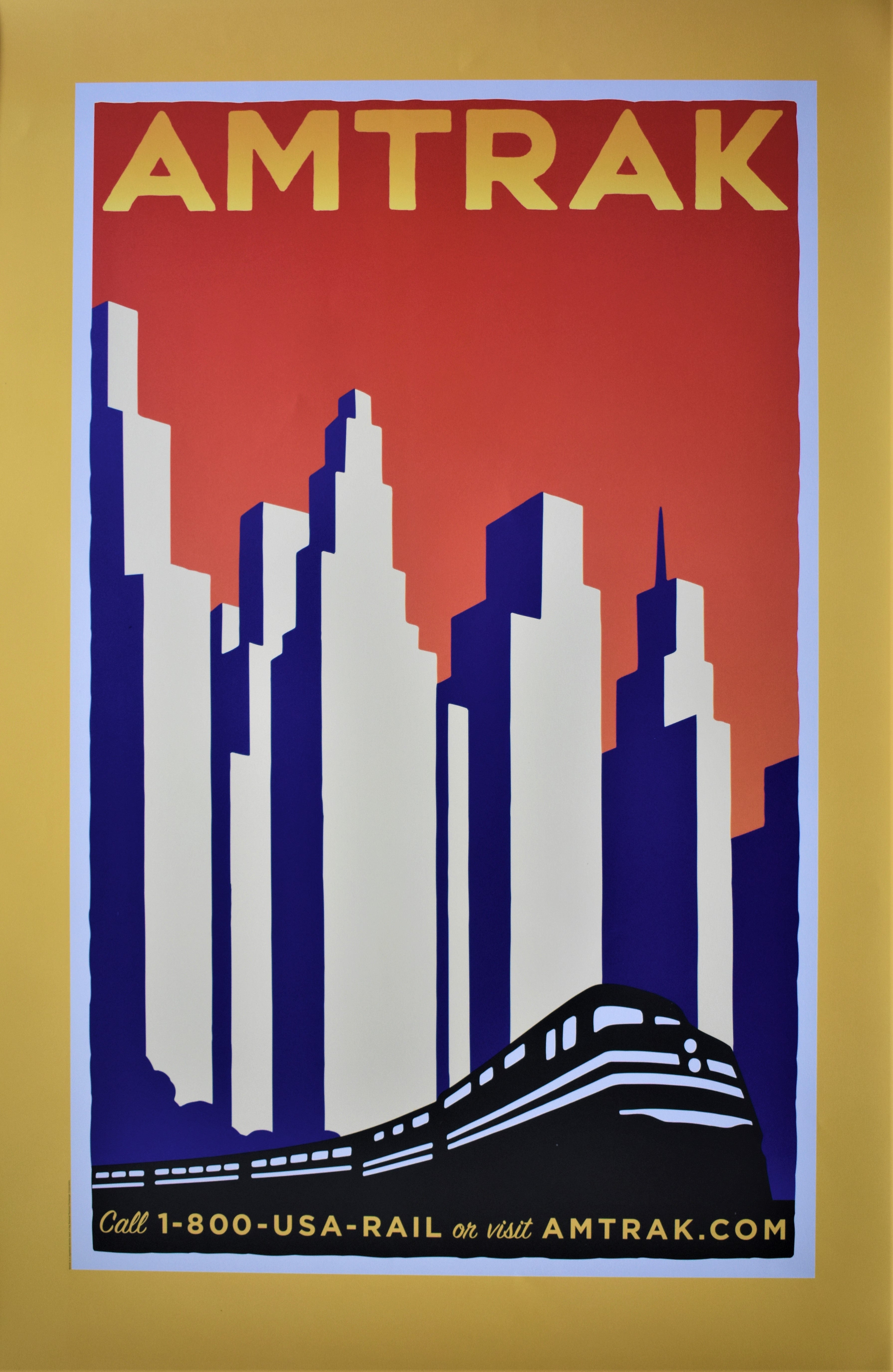 Original Graphic Art Advertising Poster Amtrak, Big City - Michael Sch ...