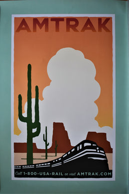 Original Graphic Art Advertising Poster Amtrak, Southwest - Michael Schwab