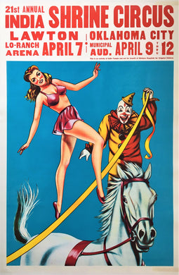 Original India Shrine Circus Poster 1964