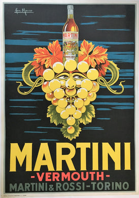 Original Italian Martini Vermouth Poster, ca1950