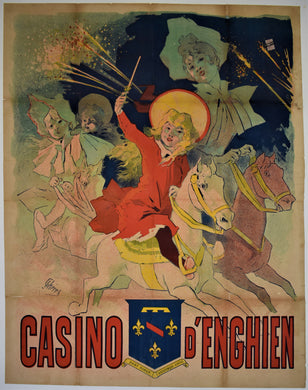 Original Jules Cheret 1896 Casino d'Enghien Poster Lithograph