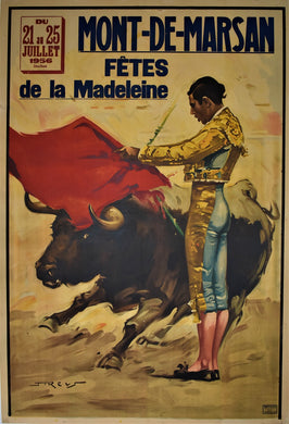 Original Large 1959 Mont-de-Marsan - France - Bullfighting Poster