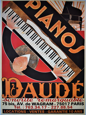 Original Large Size Art-Deco Poster - Pianos Daude