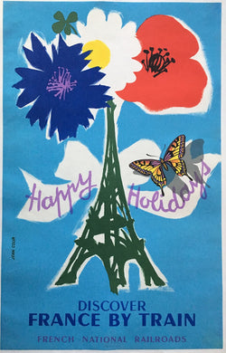 Original Mid-Century Discover France Travel Poster - Jean Colin