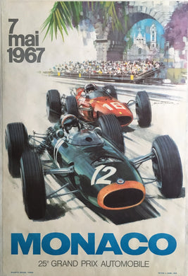 Original Monaco 25e Grand Prix 1967 Poster