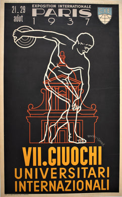 Original Paris 1937 International University Exposition Poster
