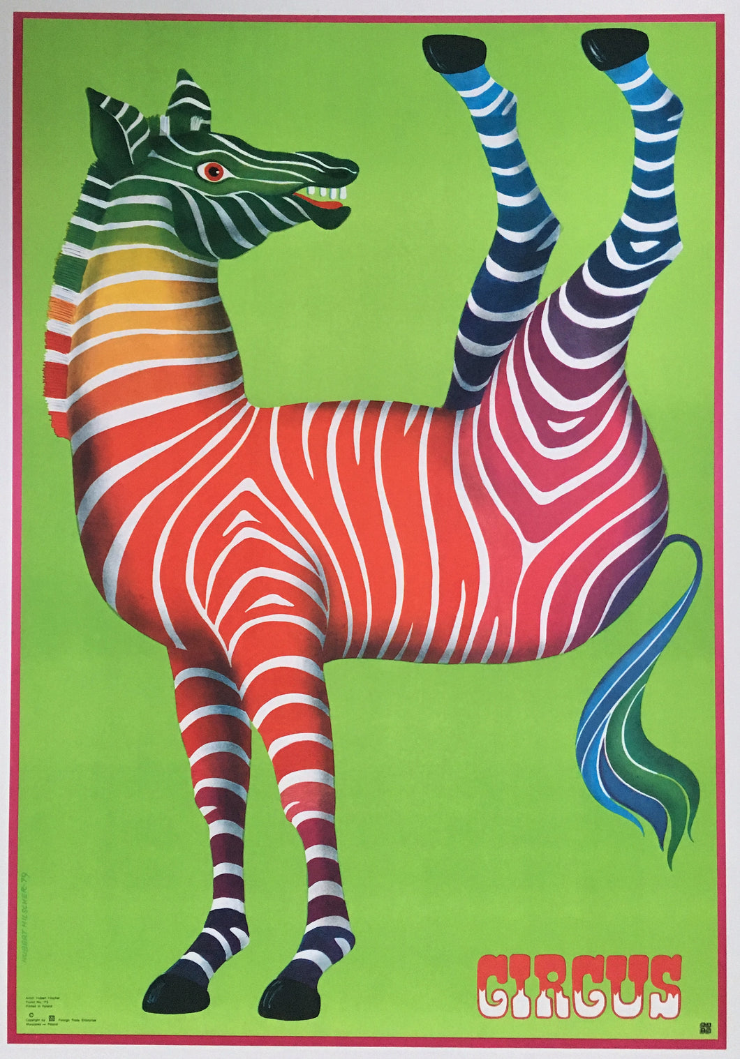 Original Polish 1979 Circus (Cyrk) Poster by Hilsher