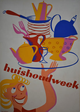 Original Poster from Holland,  Household Week Mid-Century