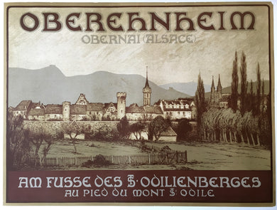 Original Scarce 1912  Oberehnheim Obernai (Alsace) Travel Poster