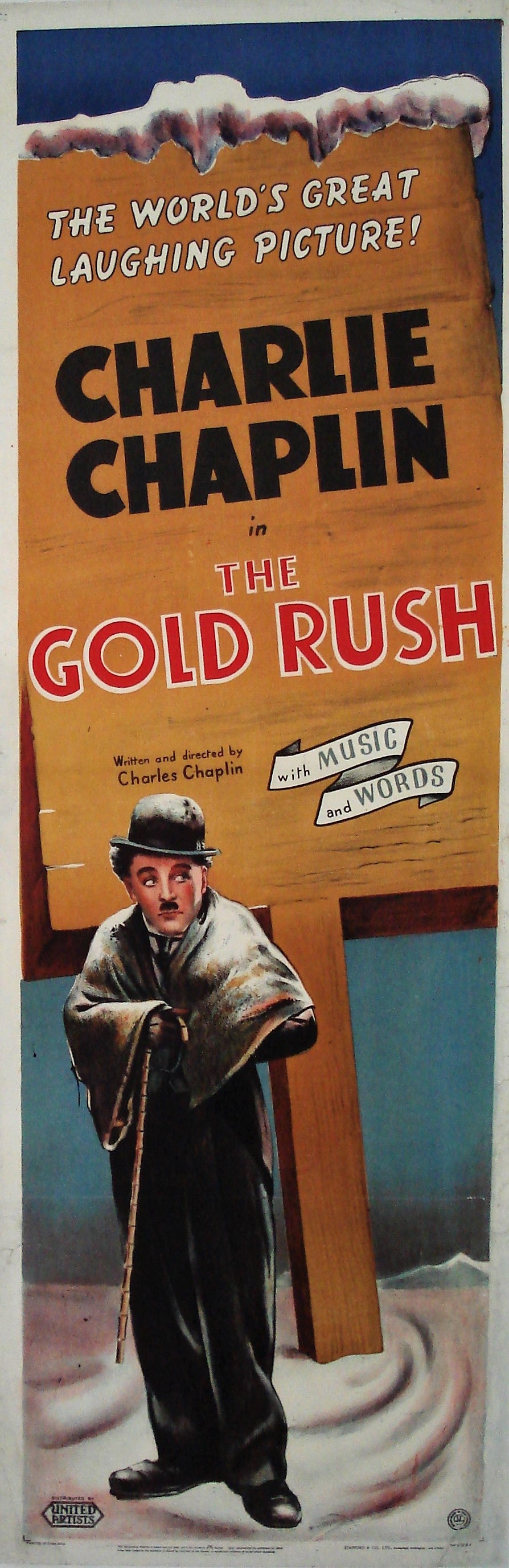 Original Scarce Charlie Chaplin Gold Rush Poster – Rarevintageposters.com